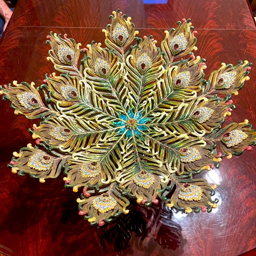 Jay Strongwater Peacock Luxe Bowl